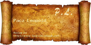 Pacz Leopold névjegykártya